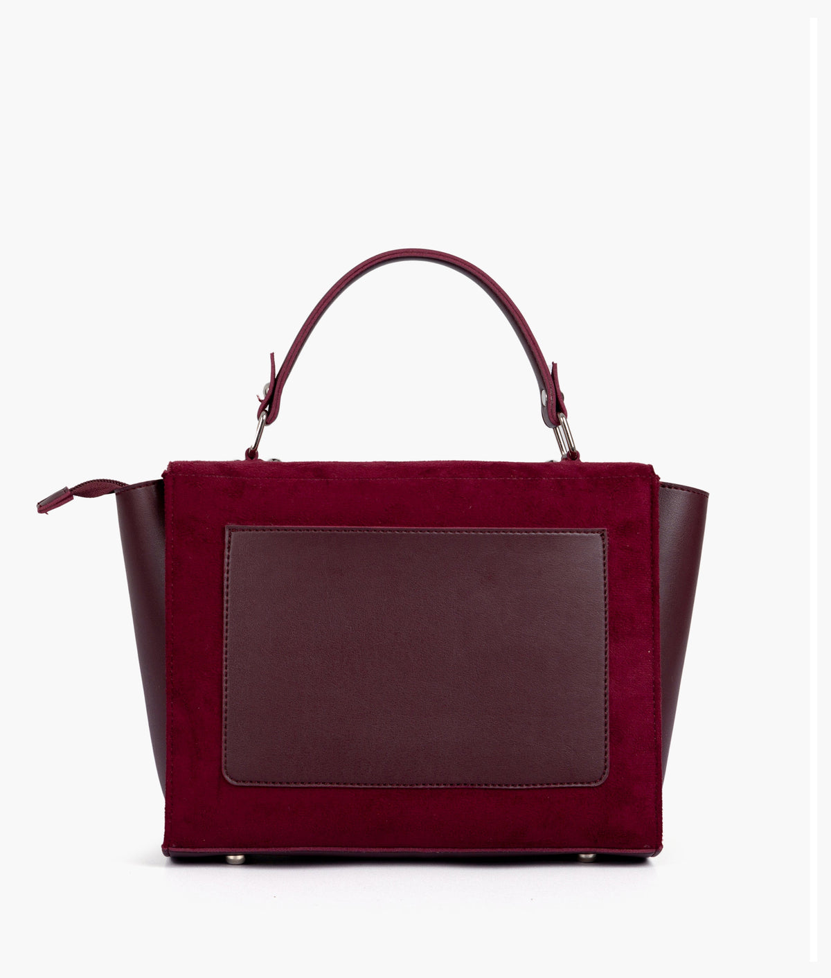 Burgundy suede mini messenger bag