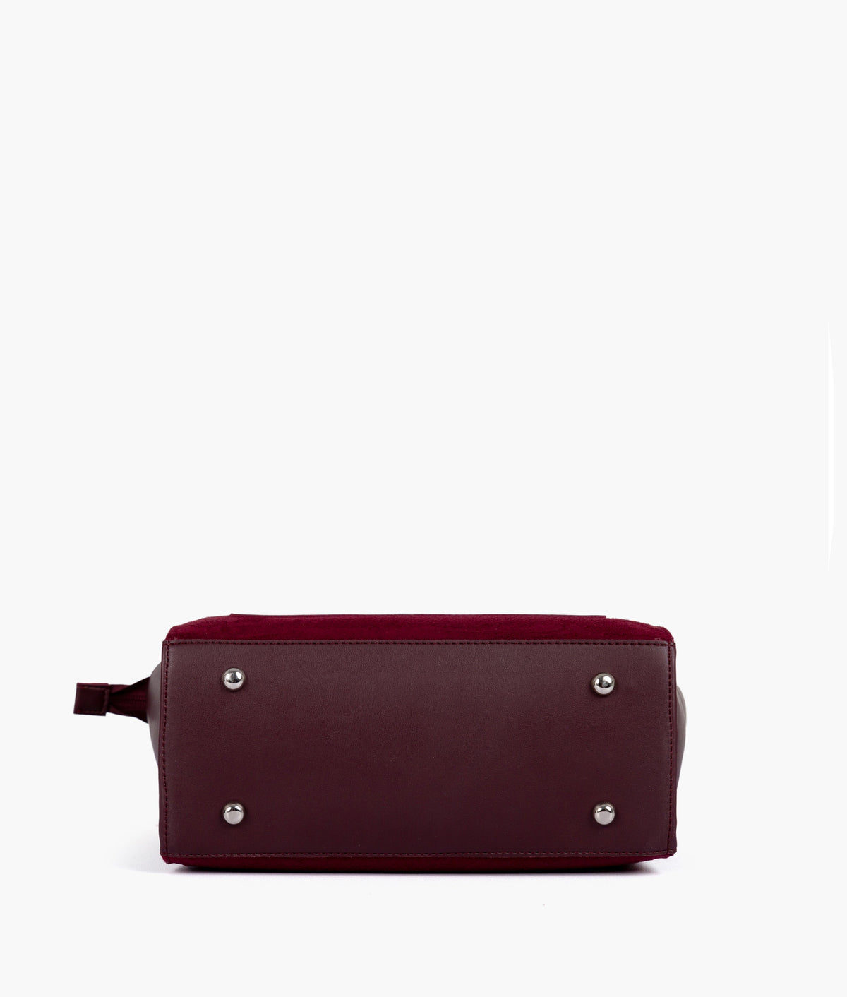 Burgundy suede mini messenger bag