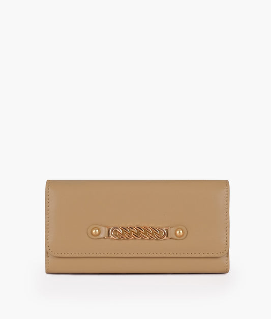 Beige three-fold wallet