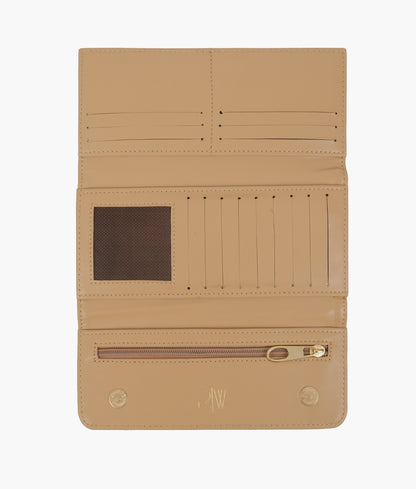 Beige three-fold wallet