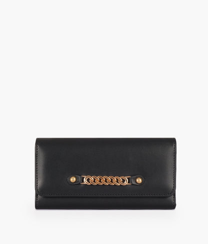 Black three-fold wallet