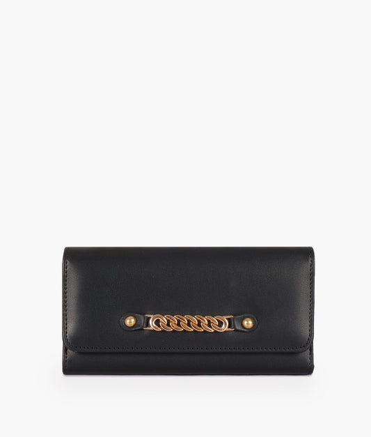 Black three-fold wallet