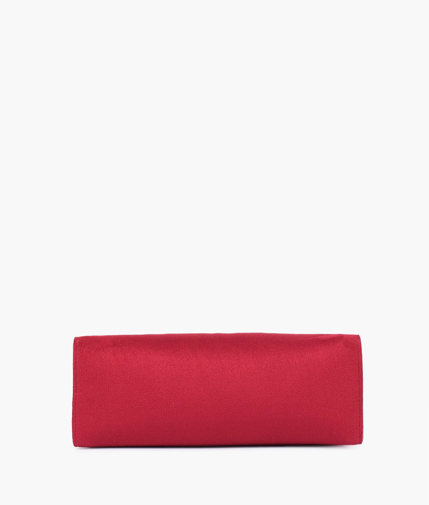 Burgundy suede zipper shoulder bag with long handle