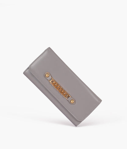 Grey three-fold wallet