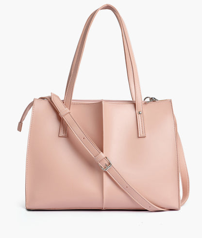 Peach work tote bag