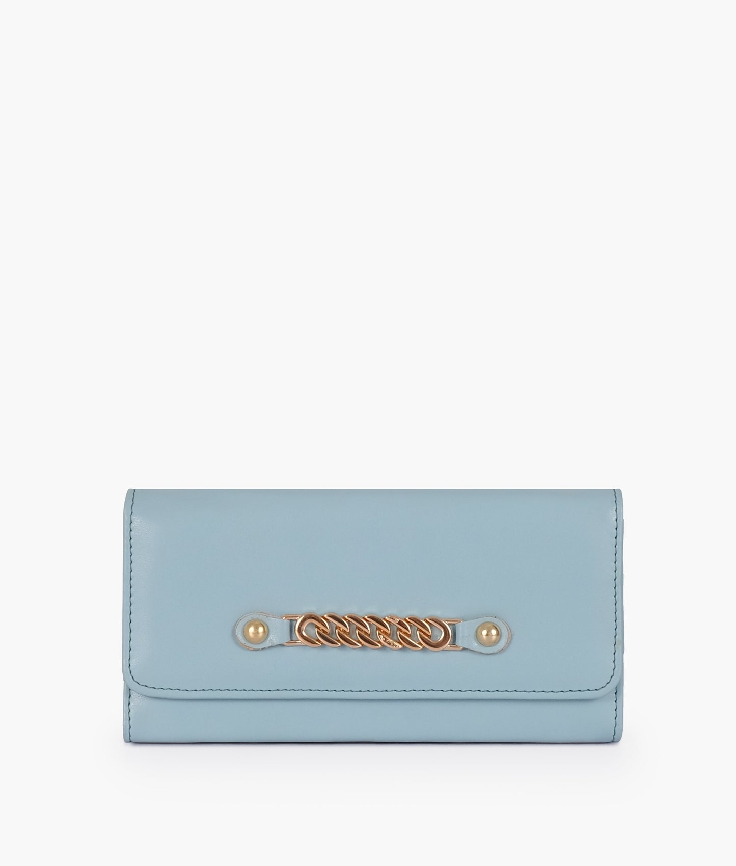 Sky blue three-fold wallet