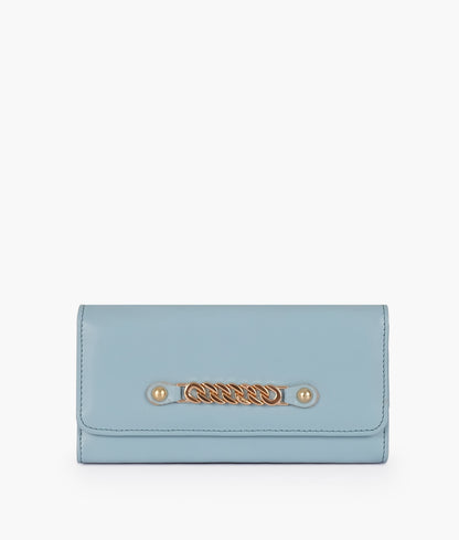 Sky blue three-fold wallet