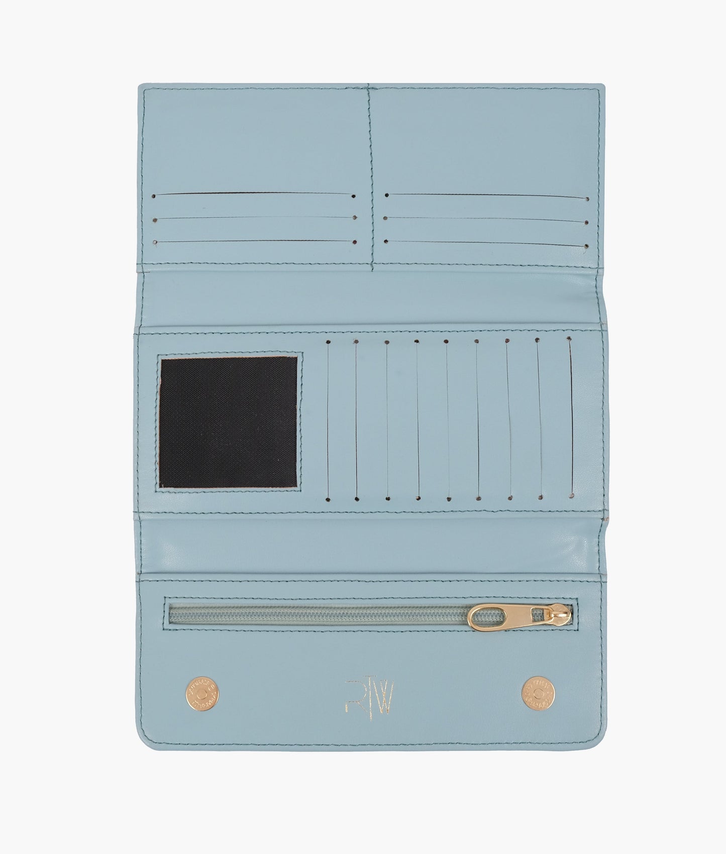Sky blue three-fold wallet