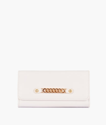 White three-fold wallet